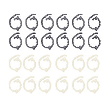 (Black and White) 24Pcs Knitting Stitch Markers Zinc Alloy Spiral Sheep Black White