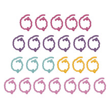 (Colorful) 24Pcs Knitting Stitch Markers Zinc Alloy Spiral Sheep Black White