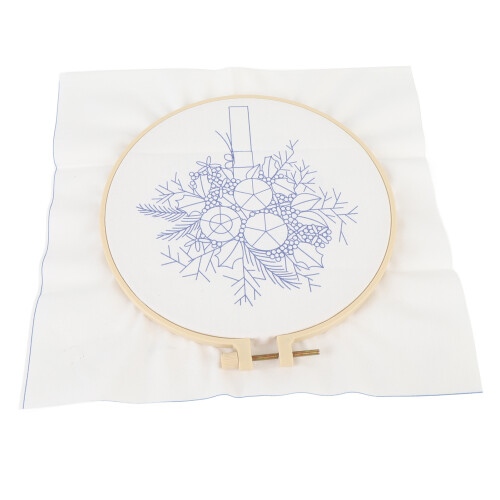 Embroidery Starter Kit Floral Pattern Hoops Thread Tools 20.5cm 2