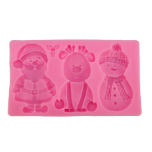 Xmas Silicone Molding Reindeer Snowman Claus Non Stick Baking Mould