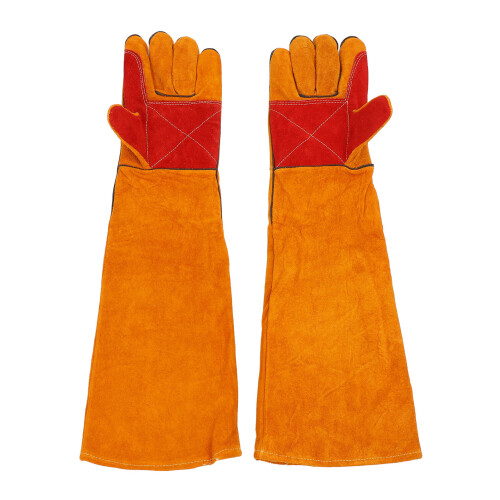 1 Pair Dog Training Gloves Split Leather Anti Scratch Bite Proof