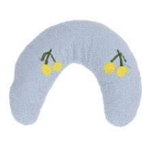 (Blue+Cherry Pattern) Pet U Shaped Plush Neck Pillow Yellow+Peach