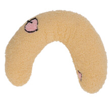 (Yellow+Peach Pattern) Pet U Shaped Plush Neck Pillow Yellow+Peach