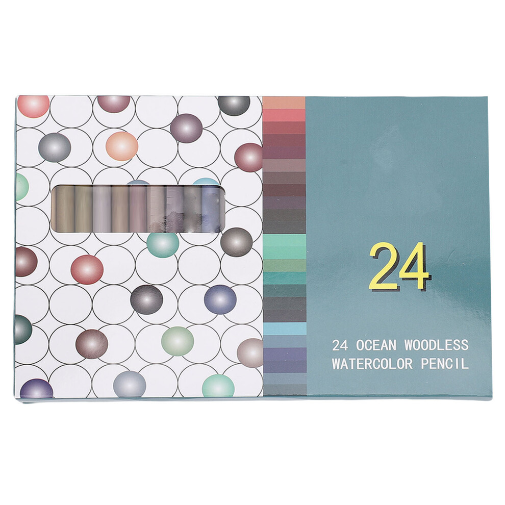 24 Colored Woodless Pencils Portable Oil-Based Pigment Drawing Set-image-OPC-PMFVC88-NEW