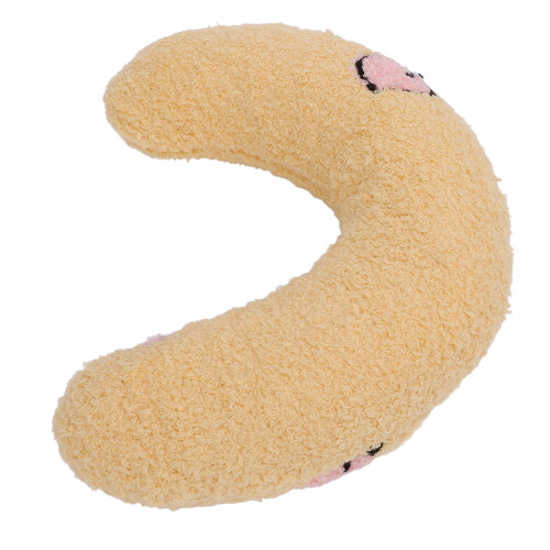 (Yellow+Peach Pattern) Pet U Shaped Plush Neck Pillow Yellow+Peach 2