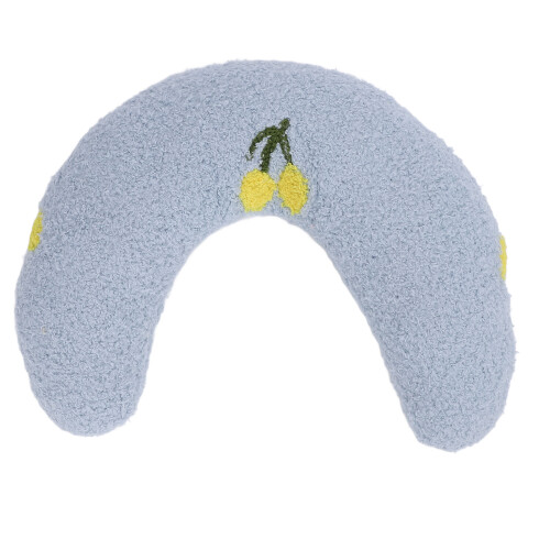 (Blue+Cherry Pattern) Pet U Shaped Plush Neck Pillow Yellow+Peach 2