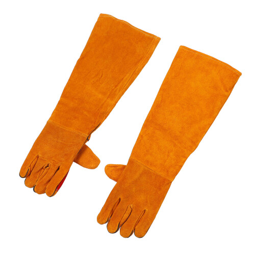 1 Pair Dog Training Gloves Split Leather Anti Scratch Bite Proof 1
