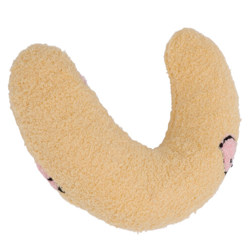 (Yellow+Peach Pattern) Pet U Shaped Plush Neck Pillow Yellow+Peach 1
