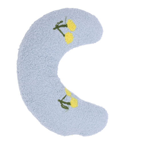 (Blue+Cherry Pattern) Pet U Shaped Plush Neck Pillow Yellow+Peach 1