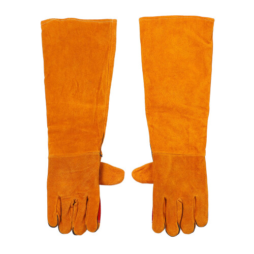 1 Pair Dog Training Gloves Split Leather Anti Scratch Bite Proof 2