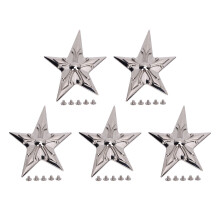 5 Sets Rivet Stud 65x92mm Silver Star 4.5mm Screws for Leather