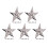 5 Sets Rivet Stud 65x92mm Silver Star 4.5mm Screws for Leather 1