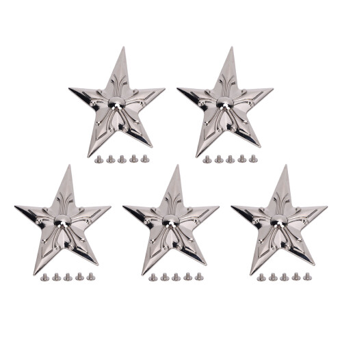 5 Sets Rivet Stud 65x92mm Silver Star 4.5mm Screws for Leather