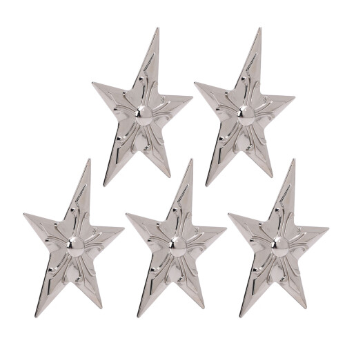 5 Sets Rivet Stud 65x92mm Silver Star 4.5mm Screws for Leather 1