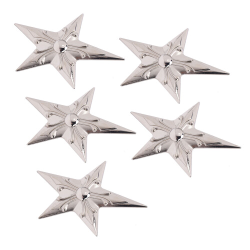 5 Sets Rivet Stud 65x92mm Silver Star 4.5mm Screws for Leather 2