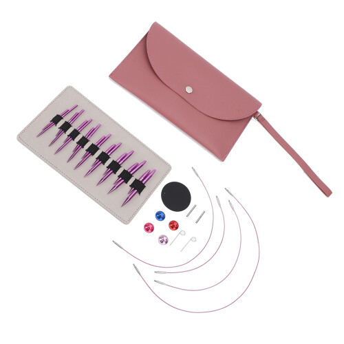Detachable Circular Knitting Needle Set 3.0-6.0mm Purple 2