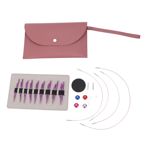 Detachable Circular Knitting Needle Set 3.0-6.0mm Purple 1