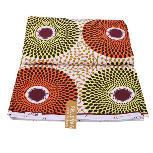 6 Yards African Wax Print Fabric Double Sided Polyester 1