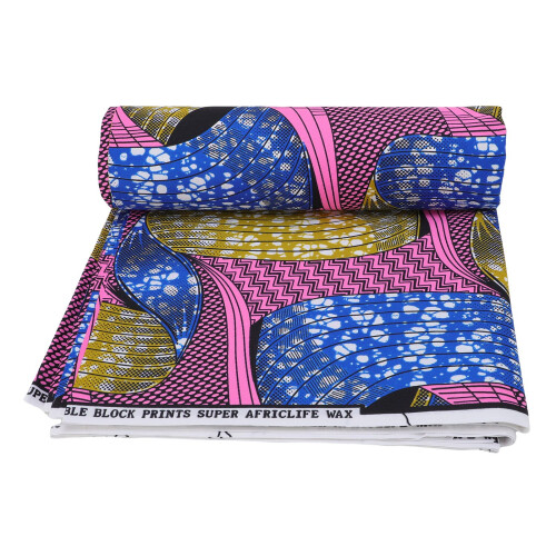 African Print Fabric 6 Yards Double Side Wax Print Polyester 1
