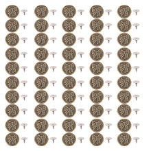 50 Set 17mm Stainless Steel Bow Buttons 2x6.5mm Screws