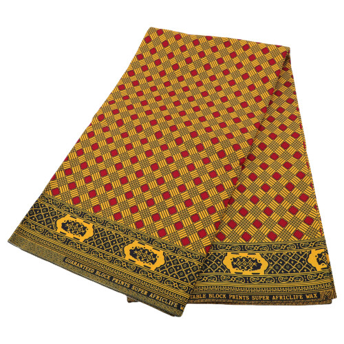 African Print Fabric 6 Yard Double Sided Geometric Pattern Wax Print