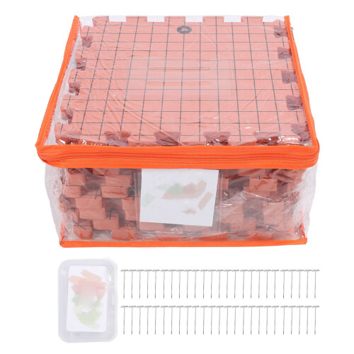9PCS Knit Blocking Mats 50PCS T Pins Brick Red Foam Boards