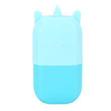 (Blue) Facial Ice Cube Roller Silicone Holder Portable Pinkish