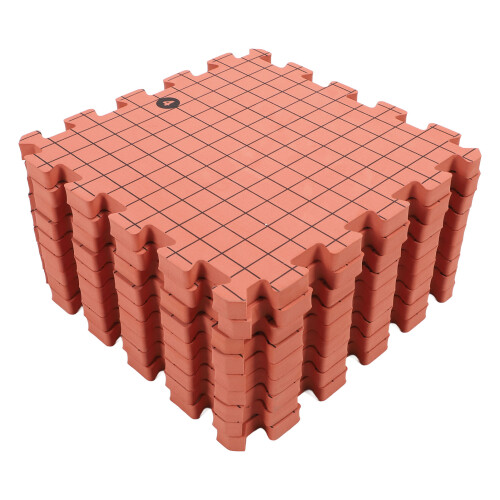 9PCS Knit Blocking Mats 50PCS T Pins Brick Red Foam Boards 2