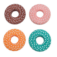 (Dark Color) 4Pcs Fabric Weight Dot Pattern Round Paperweight Light Color