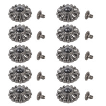 10 Sets 16.5mm Gunmetal Flower Screw Buttons 4.5mm