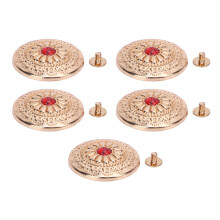5 Sets Gold Flower Turquoise 30mm Rivet 4.5mm Screw