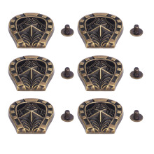 6 Set 25x27mm Horseshoe Rivet Alloy Bronze 4.5mm Screw Back Stud