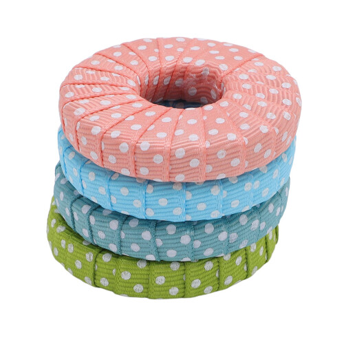 (Light Color) 4Pcs Fabric Weight Dot Pattern Round Paperweight Light Color 2