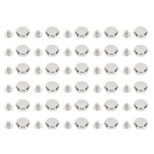 (Silver) 30 Sets Hex Bag Bottom Screws Zinc Alloy Iron Screwback Rivets Gold