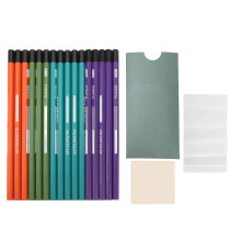 16pcs Charcoal Pencils Drawing Set Soft Medium Hard Sketching