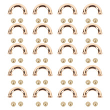 20 Sets Cylindrical Arch Bridge Buckles 16.5x11x6mm 5.5mm Light Gold