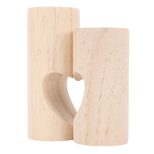 2Pcs Tea Light Holder Heart Shaped Wood Decor for Table 2