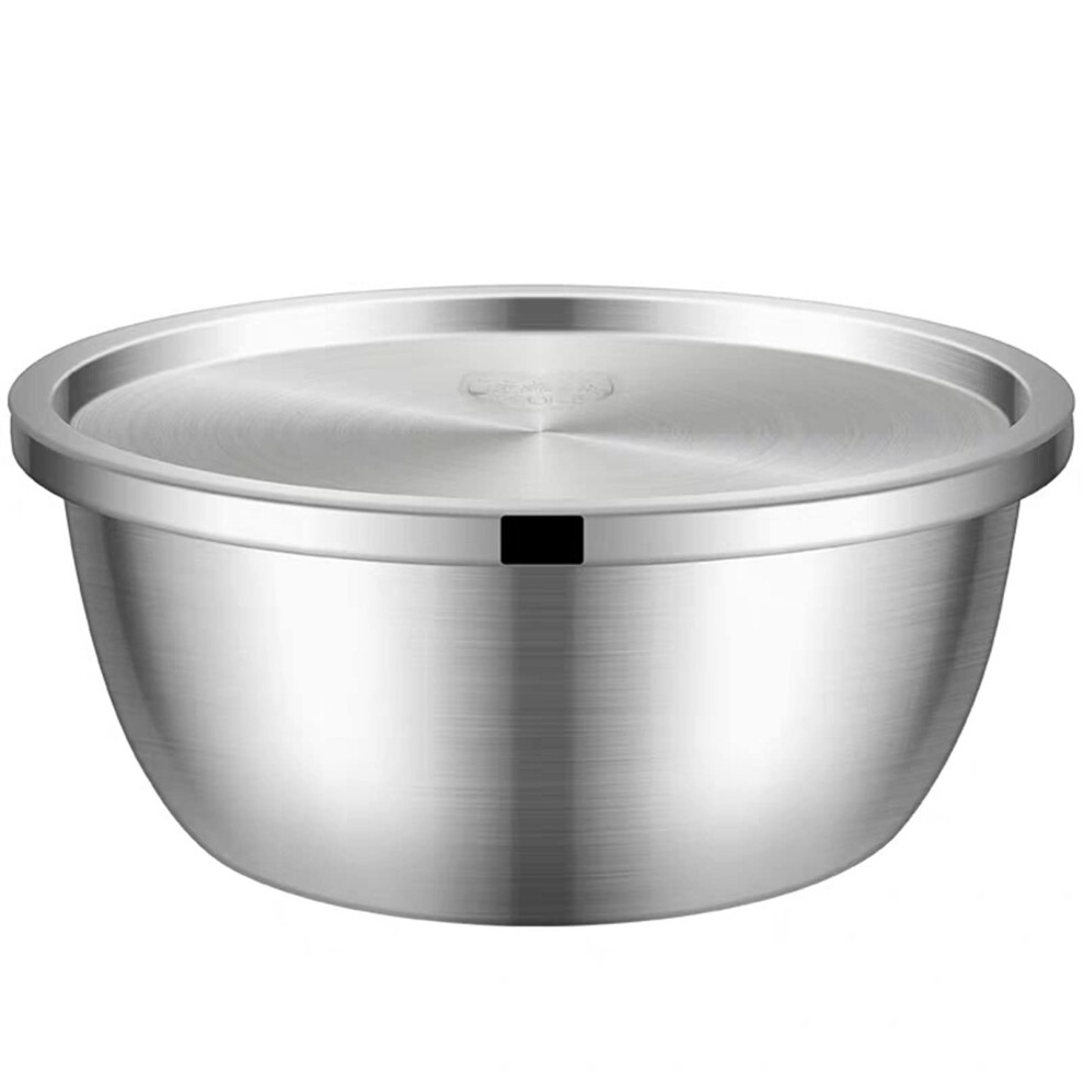 Portion Control Bowls Stainless Steel Thickened With Cover Silver Salad Bowl Soup Bowl Egg Stirring Bowl-image-OPC-PMFVHC2-NEW