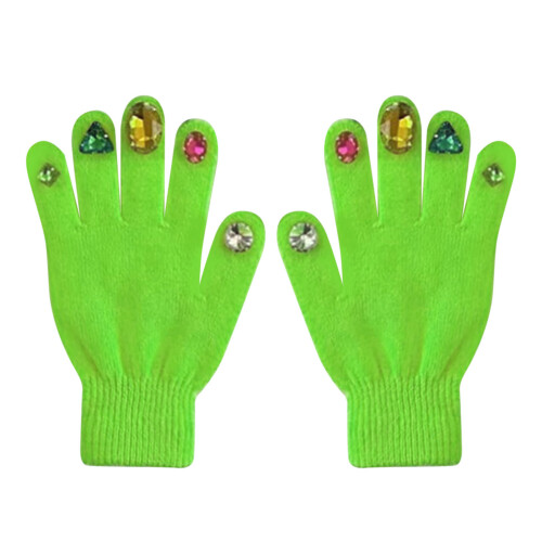 Strassnagelhandschuhe Vollfinger DIY PU Grün 1