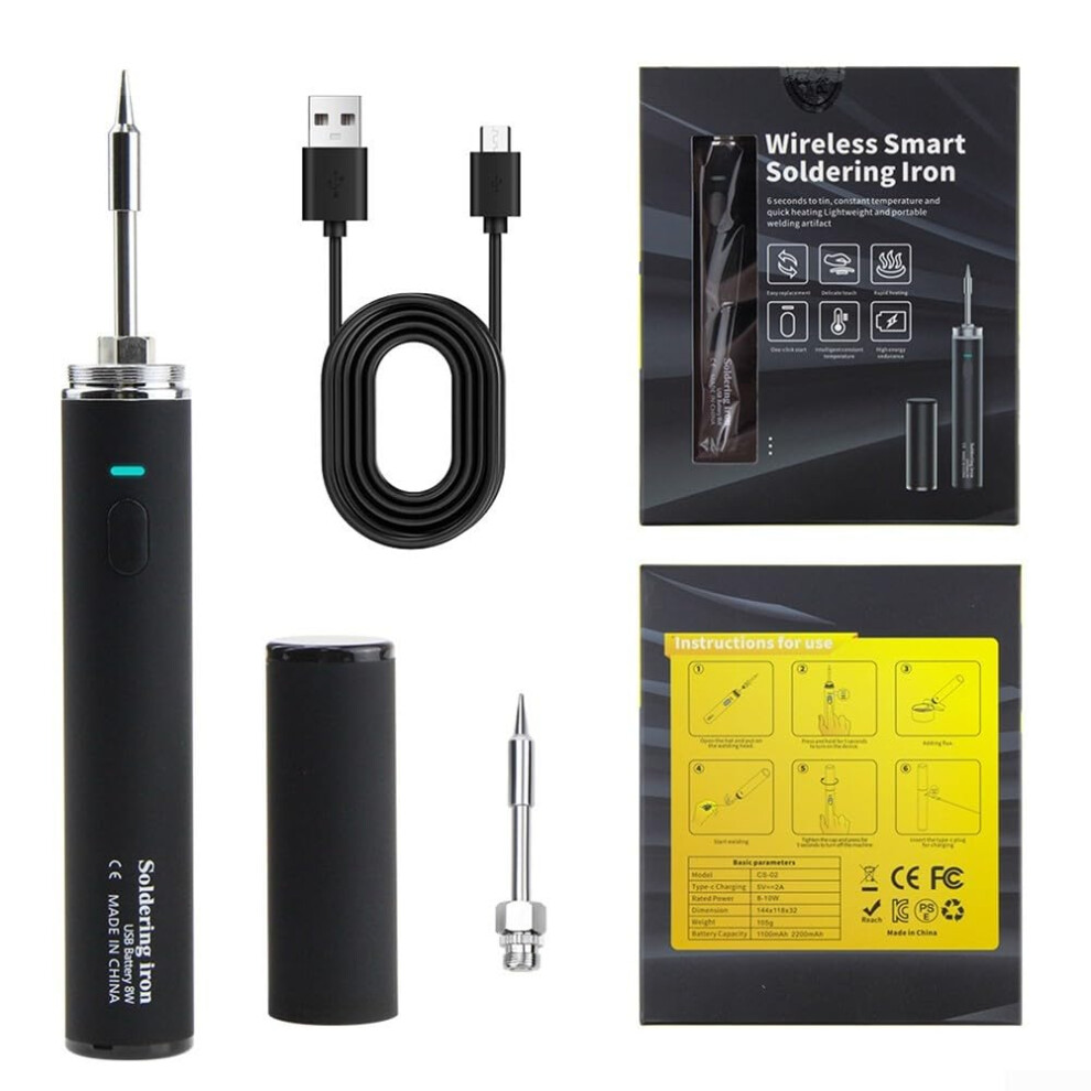 Cordless Soldering Iron Kit 1200Mah Usb Rechargeable, 3 Temperature Settings, Portable Jewelry Crafting Tool, Color Box 9084446616828