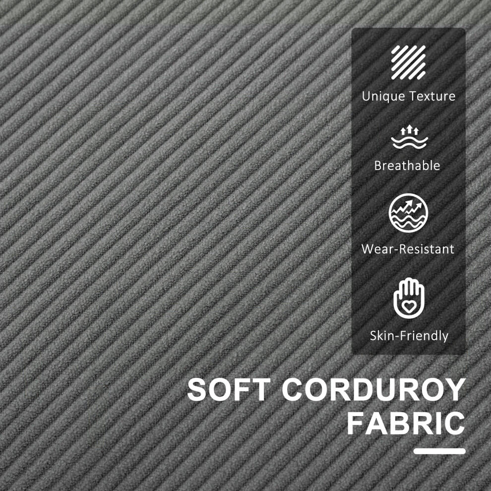 Compact Grey Corduroy Two-Seater Sofa - Comfortable Modern Lounge Furniture for Small Spaces-image-OPC-PMFVKYW-NEW