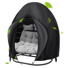 Double Swing Cover Waterproof Egg Chair Cover For Balcony UV-Resistant Patio Swing Protector With Zippered Closure 228.6x198.12 Cm