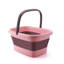 Portable Foldable Mop Bucket Large Pink Foot Bath Bucket 23cmx44.5cmx34cm For Foot Washing, Car Washing, Fishing