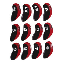 12 Stück rotes Neopren-Golfschlägerkopfüberzüge-Set, passt für die meisten Schläger