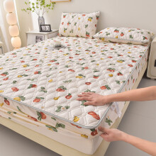 Bedding Fitted Sheet Breathable Quilted Mattress Cover Topper Double Size 150x200 Cm For Boys And Girls 1 Pcs