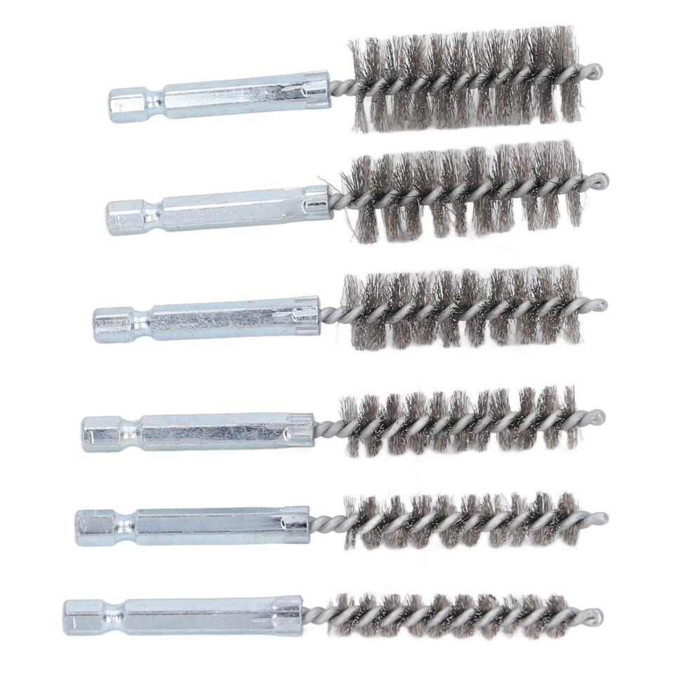 Versatile 6Pc Bore Brush Set For Rust Removal With Hex Shank 9461355374832