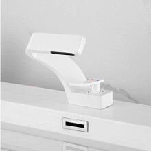 Kitchen Faucets For Kitchen Sink Single Lever Hot And Cold Basin Faucet Single Hole Water Tap White And Gold Finish