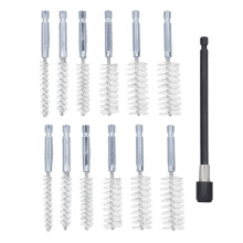 13 Pcs Bore Brush Set 8-19mm with Extension Rods, 1/4in Shank