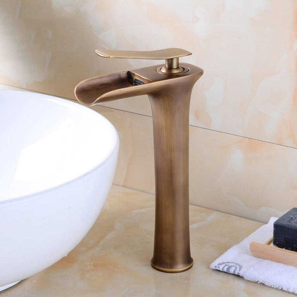Waterfall Bathroom Sink, Antique Commemoration Day Model, High Arc Basin Mixer, Hot And Cold Water, Waterfall Spout 9067246325800