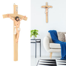 Exquisite Handcrafted Jesus Crucifix Wall Cross for Home Gift 8.0x4.8 inches